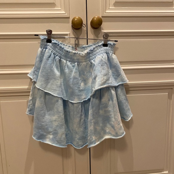 LoveShackFancy: Blue Ruffle Mini Skirt - Picture 2 of 6